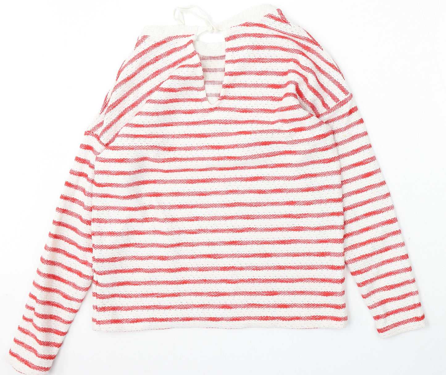 NEXT Womens Multicoloured Round Neck Striped Cotton Pullover Jumper Size 10
