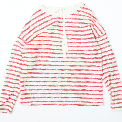 NEXT Womens Multicoloured Round Neck Striped Cotton Pullover Jumper Size 10