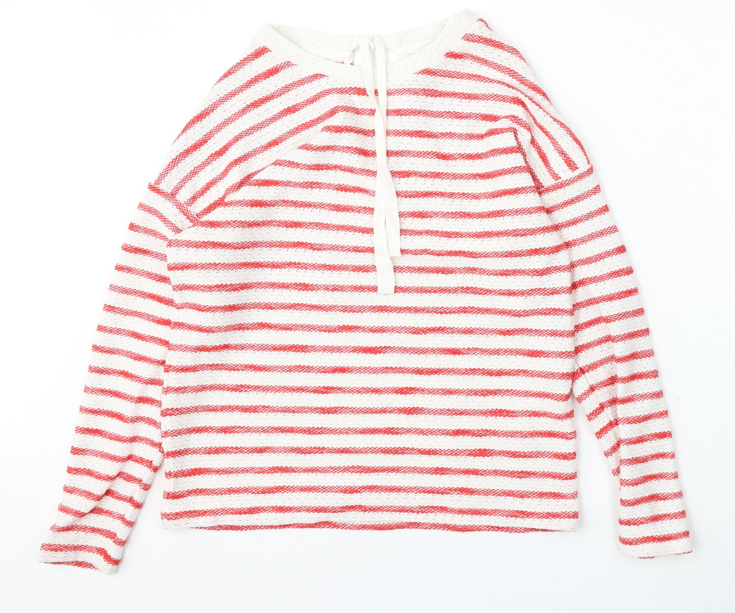 NEXT Womens Multicoloured Round Neck Striped Cotton Pullover Jumper Size 10