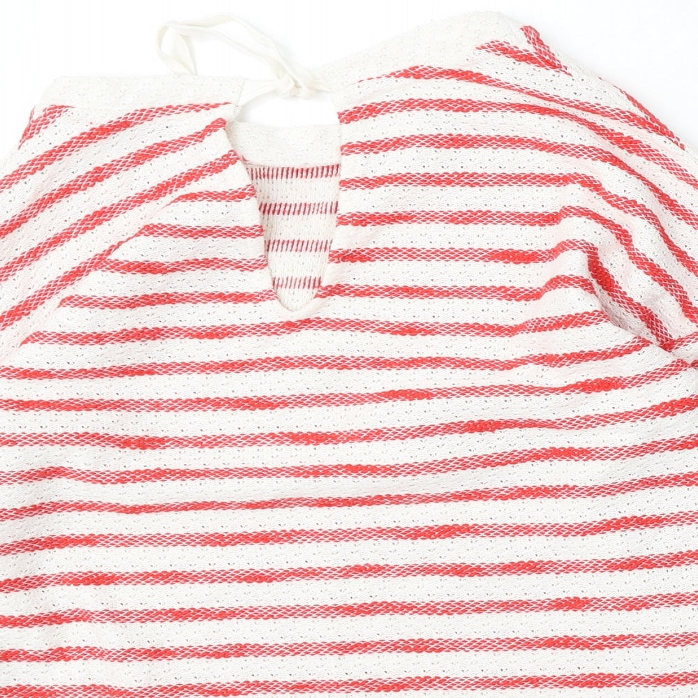 NEXT Womens Multicoloured Round Neck Striped Cotton Pullover Jumper Size 10
