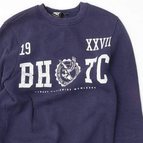 BCK & HRSY Mens Blue  Cotton Pullover Sweatshirt Size S