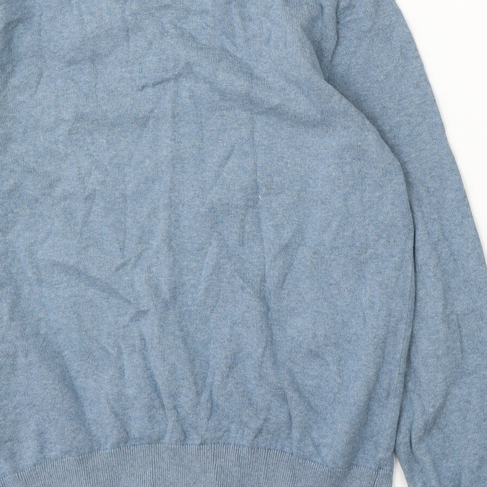 TU Mens Blue Round Neck  Cotton Pullover Jumper Size M