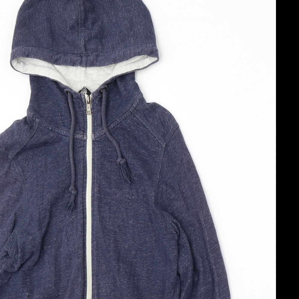 F&F Womens Blue  Cotton Full Zip Hoodie Size 8  Zip