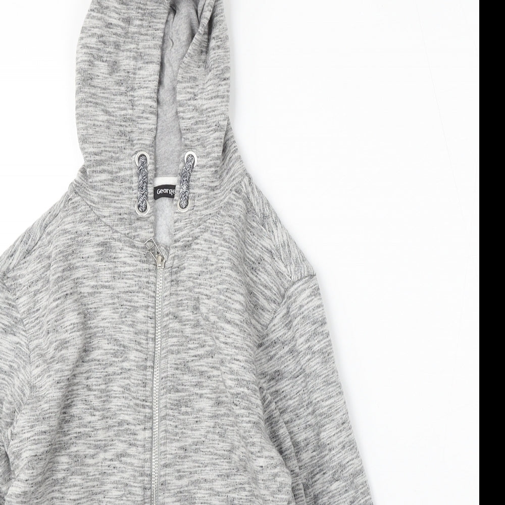 George Boys Grey  Cotton Full Zip Hoodie Size 9-10 Years  Zip