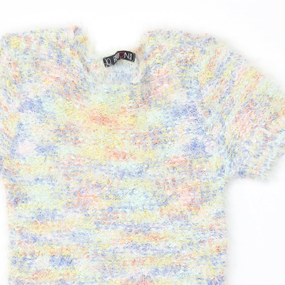 Fashion box Womens Multicoloured Round Neck  Polyester Pullover Jumper Size 10