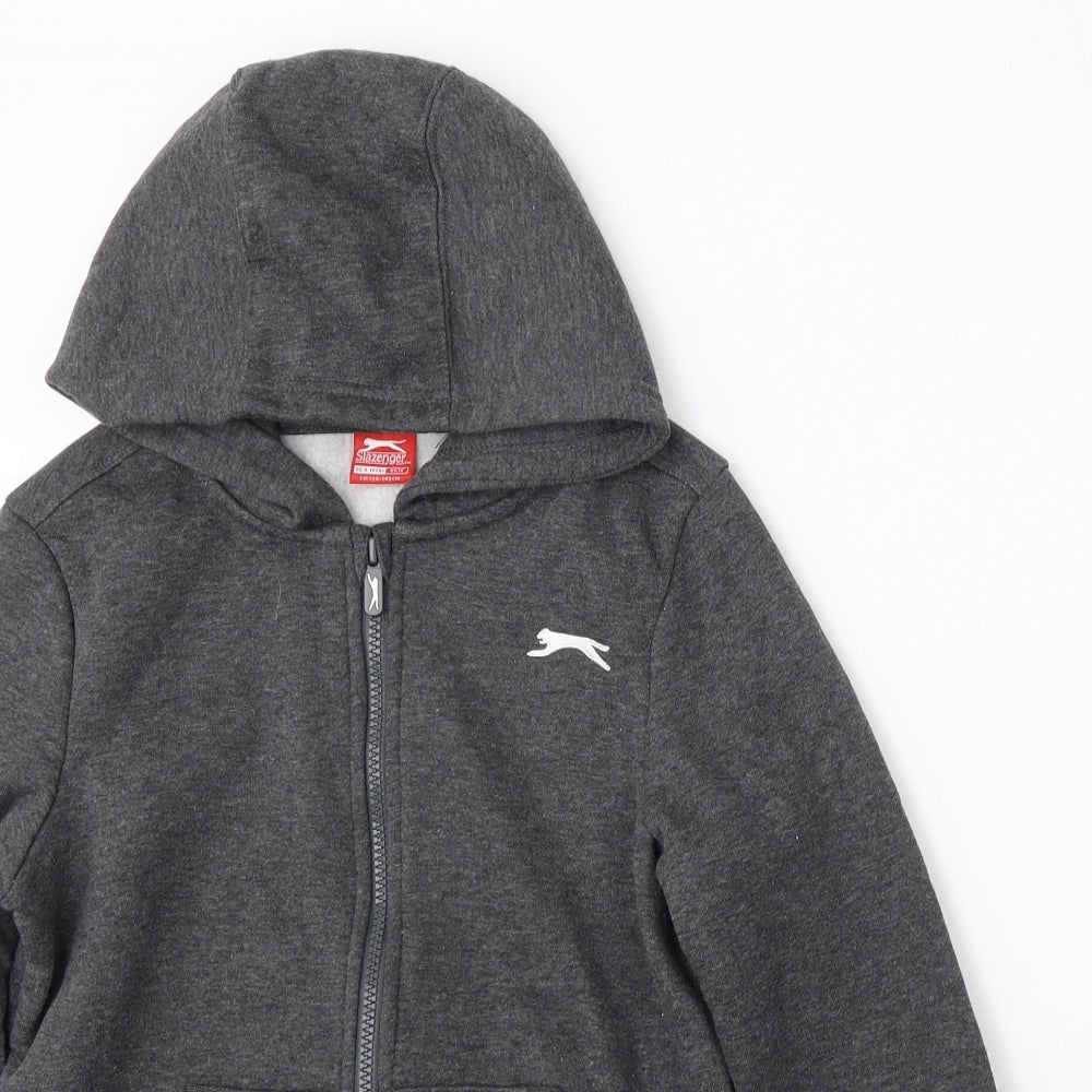 Slazenger Boys Grey  Polyester Pullover Hoodie Size 9-10 Years