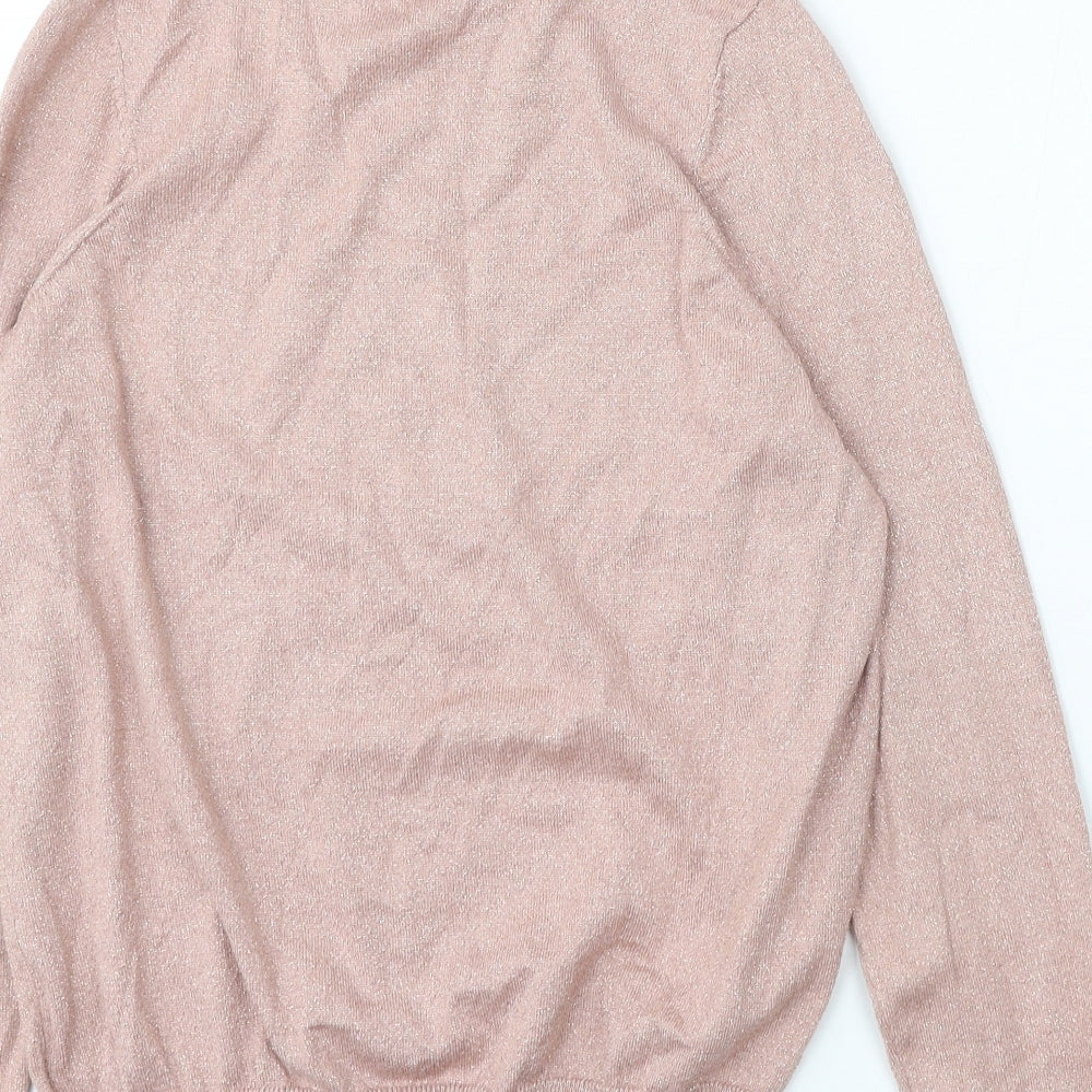 F&F Womens Pink Mock Neck  Viscose Pullover Jumper Size 12