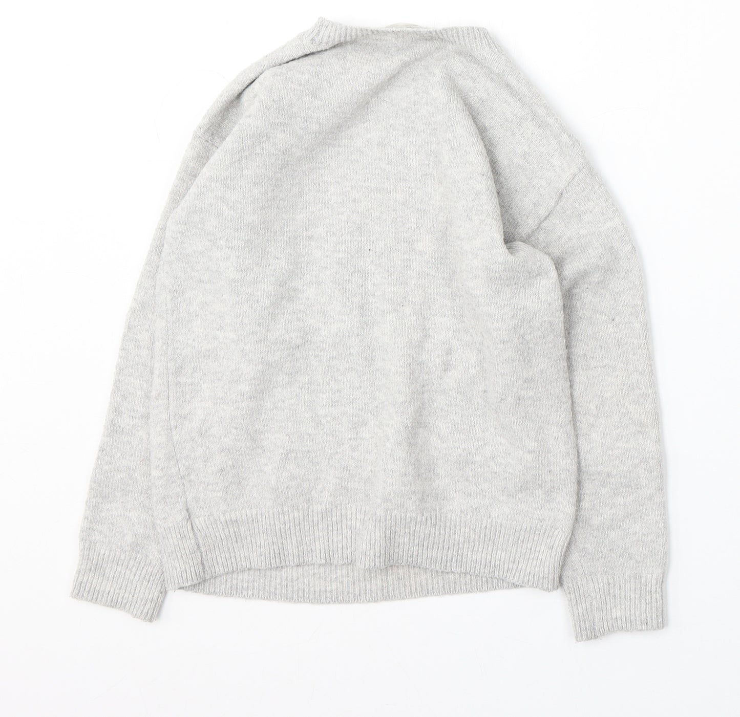 NEXT Girls Grey Round Neck  Polyester Pullover Jumper Size 7 Years