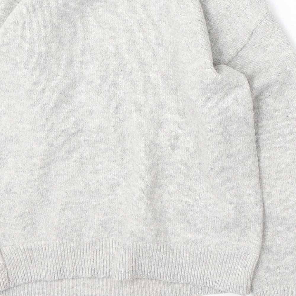 NEXT Girls Grey Round Neck  Polyester Pullover Jumper Size 7 Years