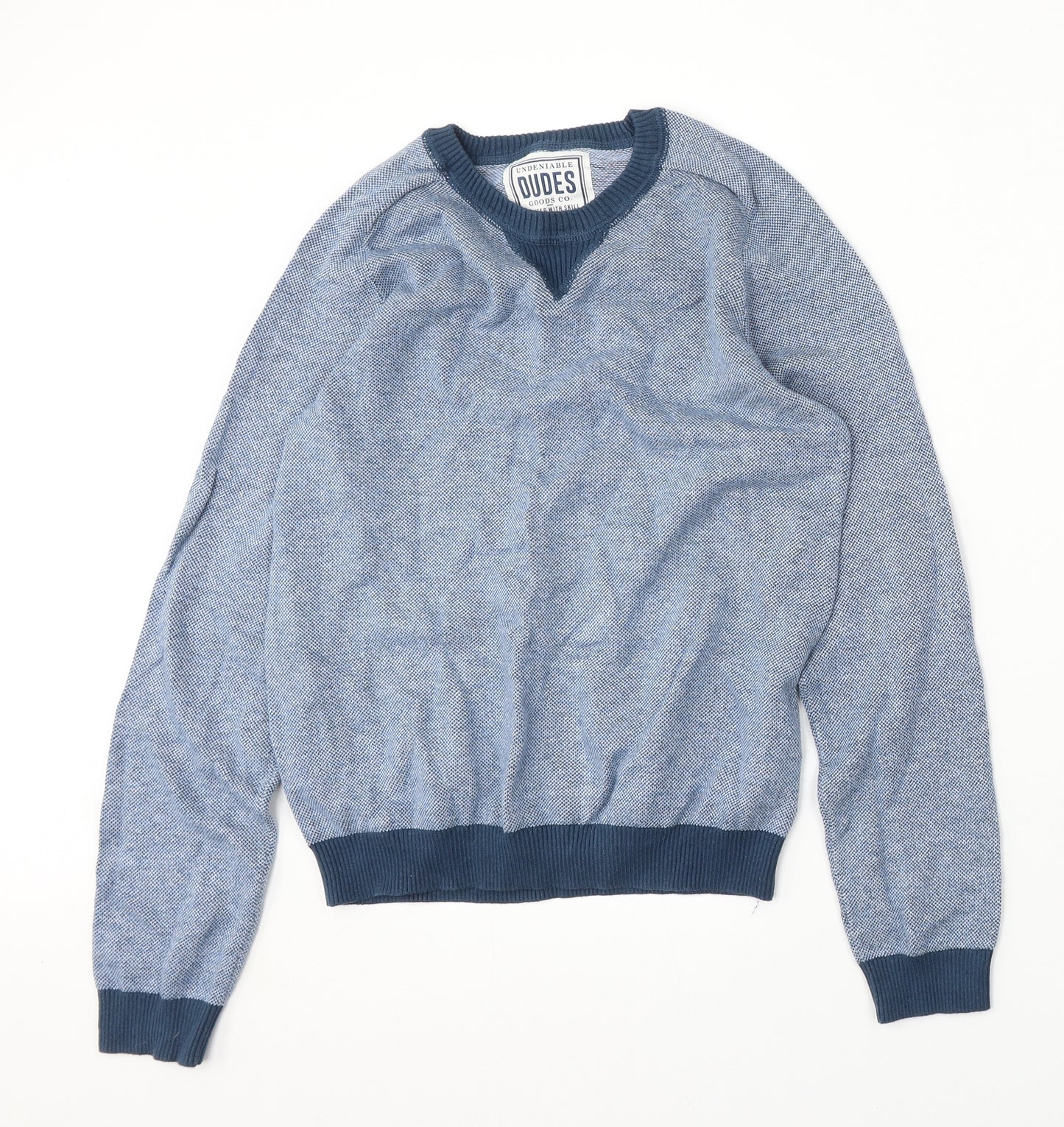 Matalan Boys Blue Round Neck  Cotton Pullover Jumper Size 13 Years