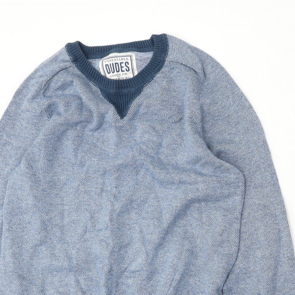Matalan Boys Blue Round Neck  Cotton Pullover Jumper Size 13 Years