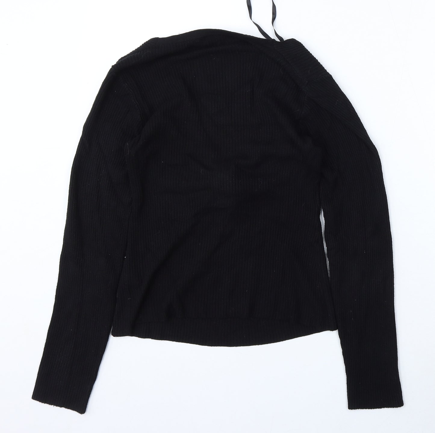 New Look Womens Black Round Neck  Viscose Pullover Jumper Size 14