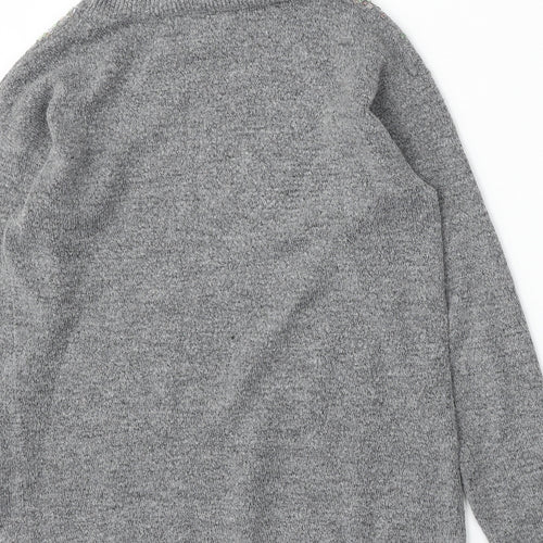 Nutmeg Womens Grey Roll Neck  Acrylic Pullover Jumper Size 10