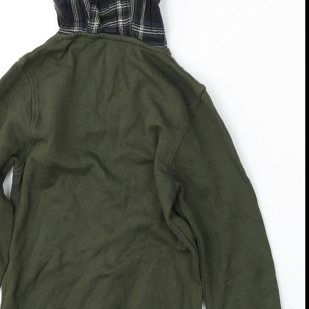 George Boys Green  Cotton Pullover Hoodie Size 6-7 Years