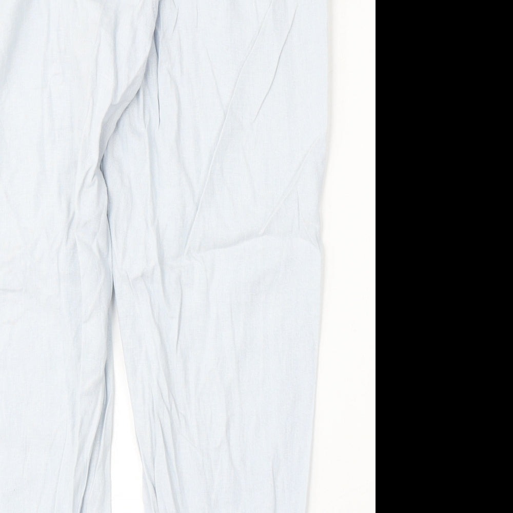 Peacocks Womens Blue  Linen Trousers  Size 12 L26 in Regular