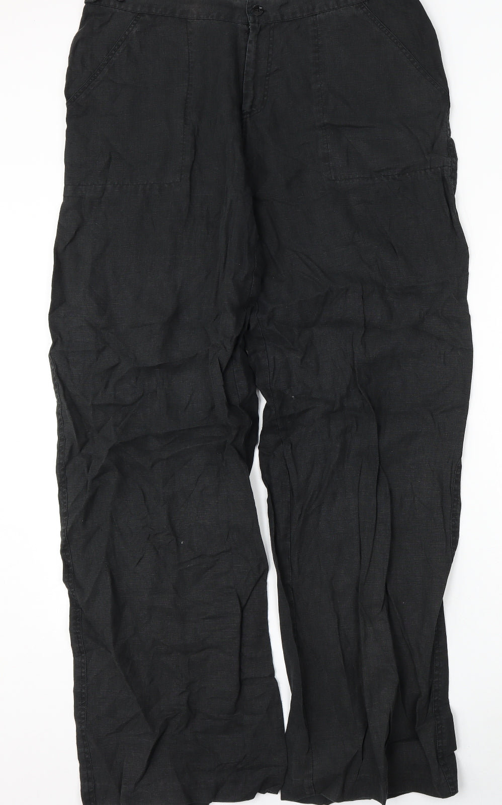 Cimi Womens Black  Linen Trousers  Size 16 L34 in Regular