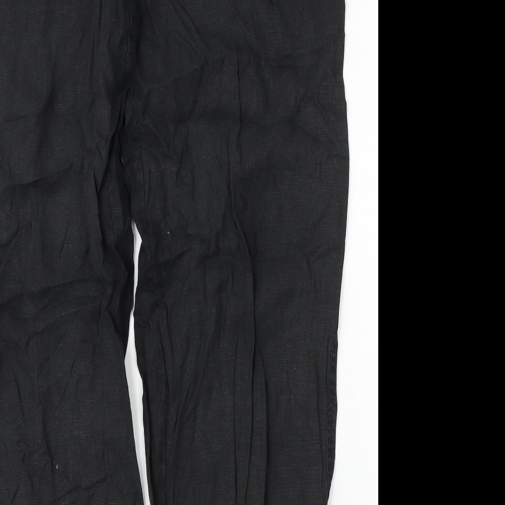 Cimi Womens Black  Linen Trousers  Size 16 L34 in Regular