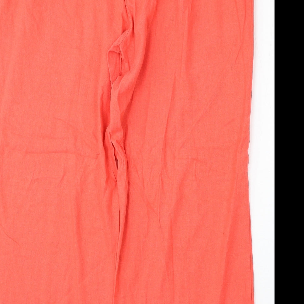 Peacocks Womens Red  Linen Trousers  Size 20 L31 in Regular