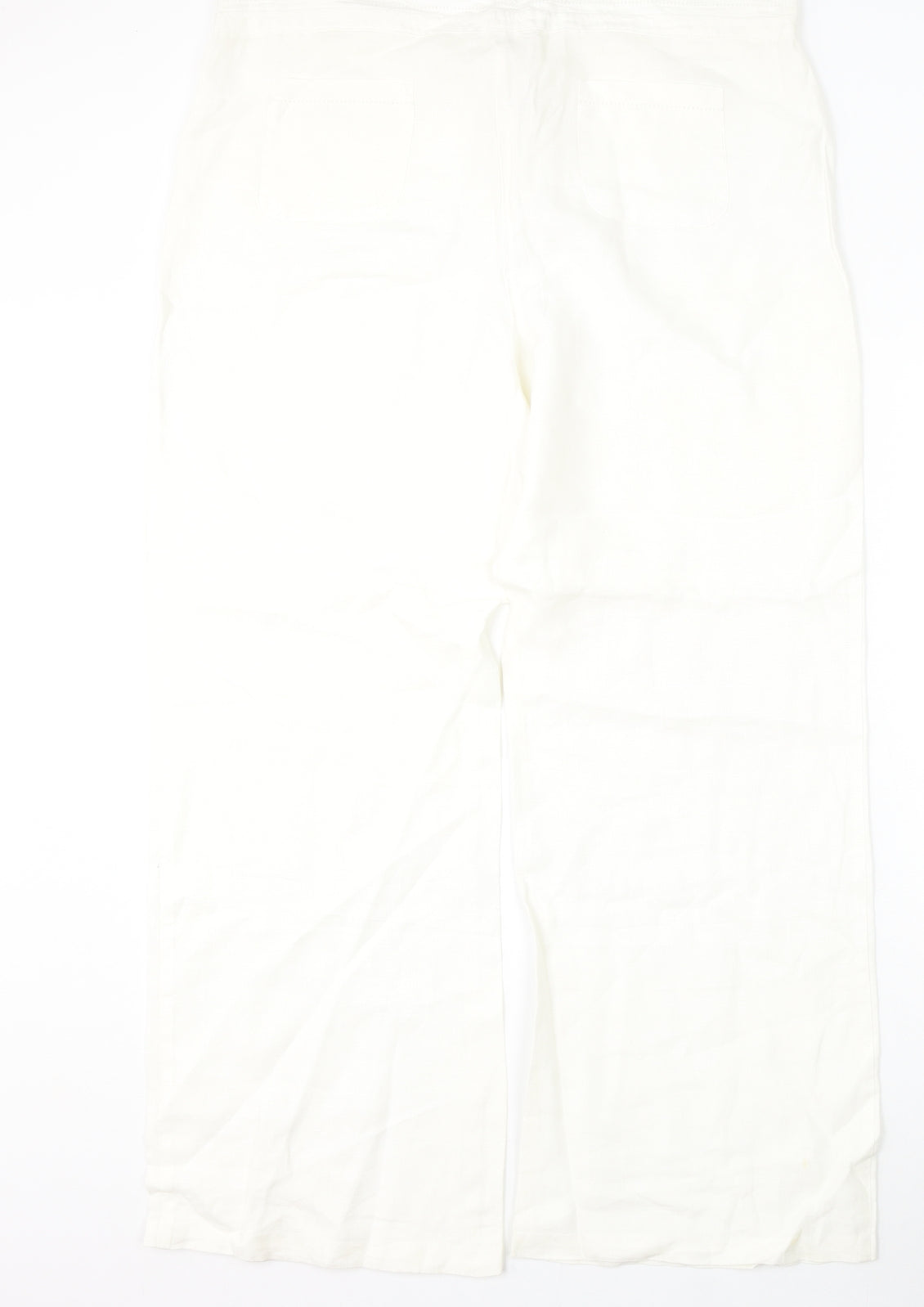 Marks and Spencer Womens Ivory  Linen Trousers  Size 18 L32 in Regular