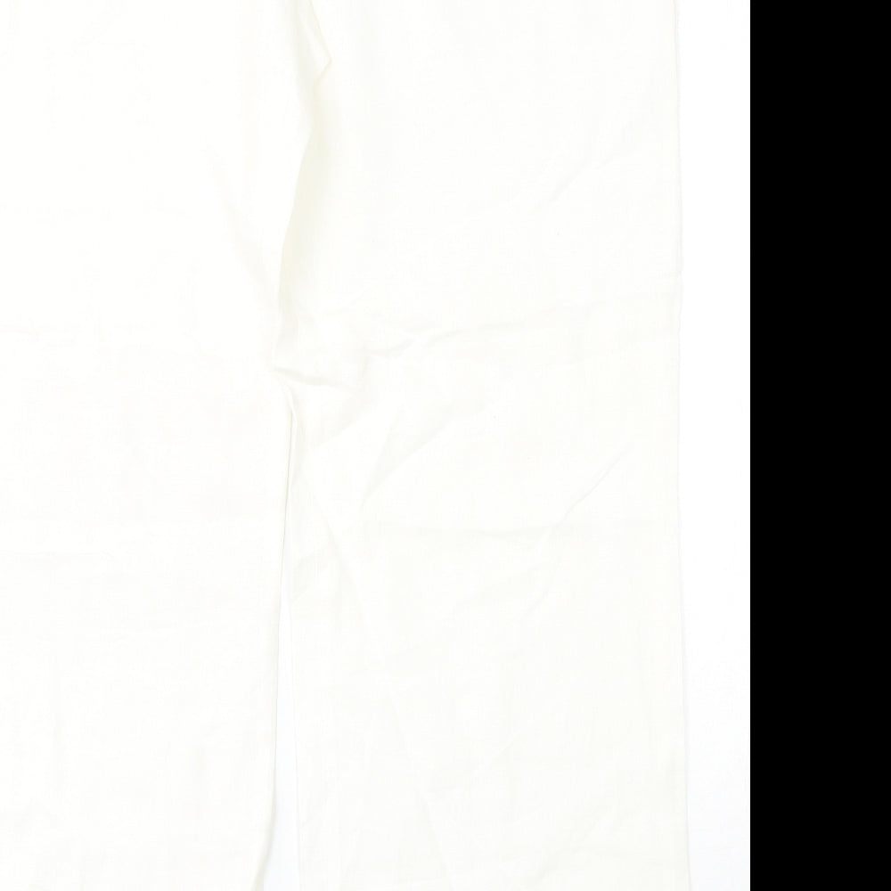 Marks and Spencer Womens Ivory  Linen Trousers  Size 18 L32 in Regular