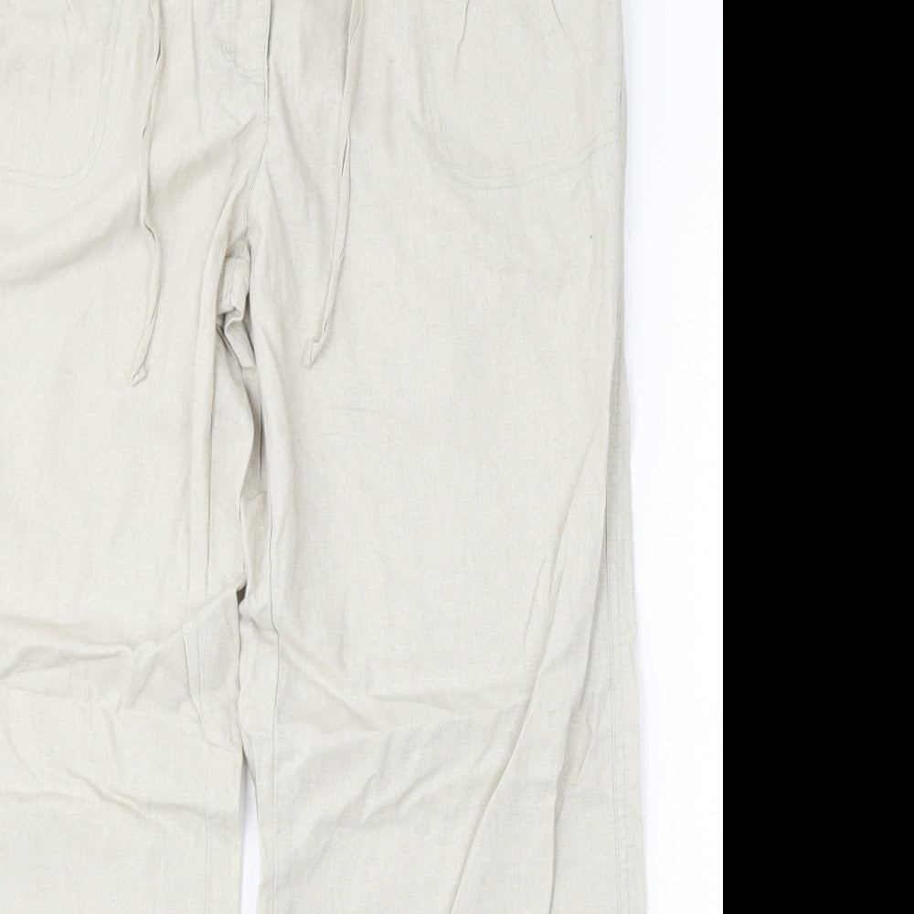 George Womens Beige  Linen Trousers  Size 18 L33 in Regular