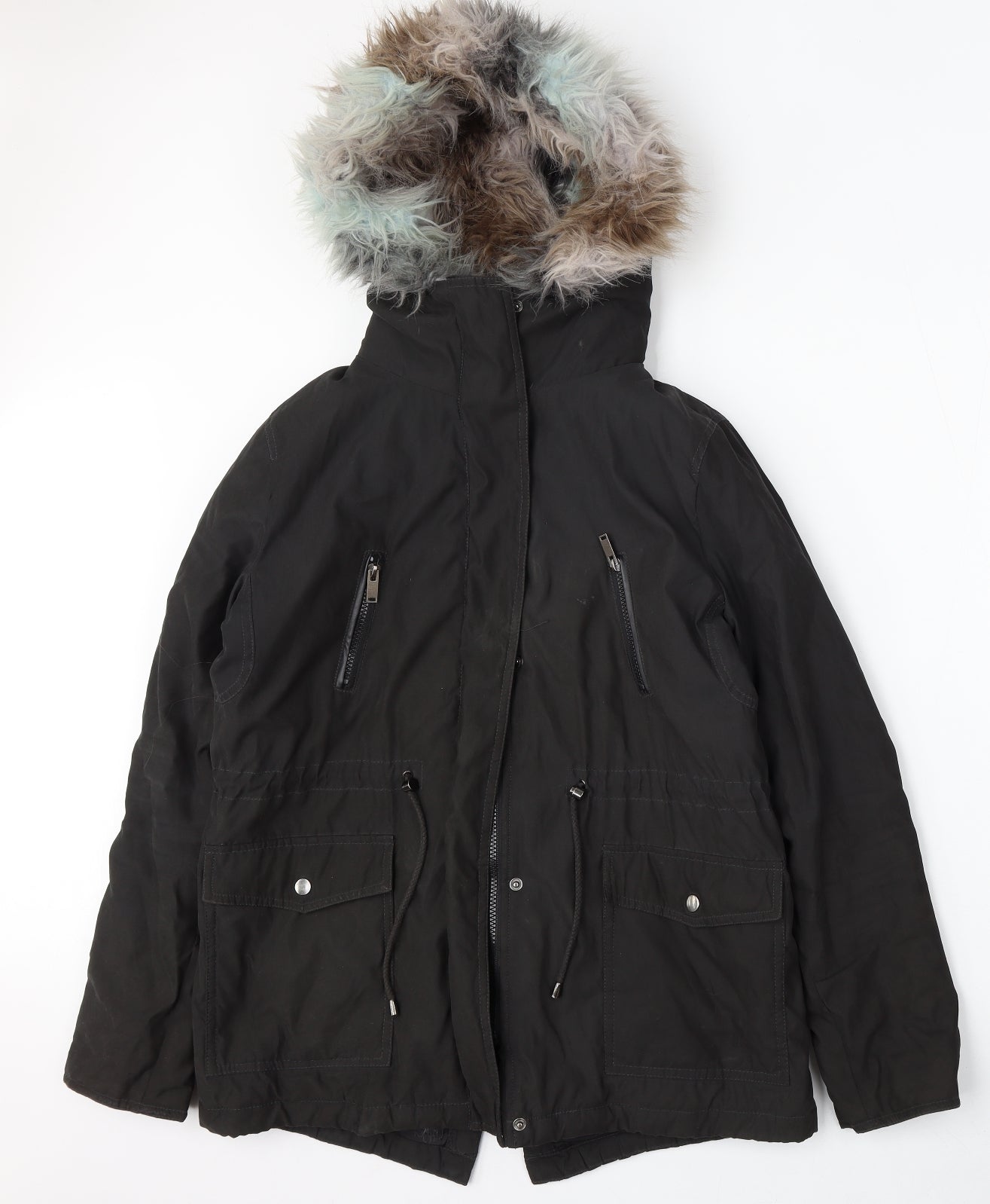 FOREVER 21 Womens Black Parka Jacket Size M Zip