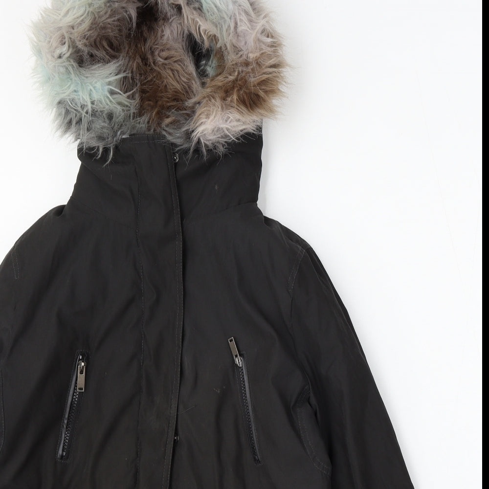 FOREVER 21 Womens Black Parka Jacket Size M Zip