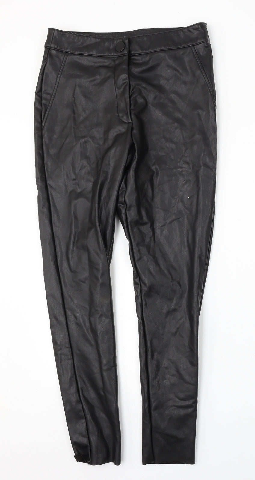 F&F Womens Black  Polyurethane Skinny Jeans Size 10 L28 in Regular
