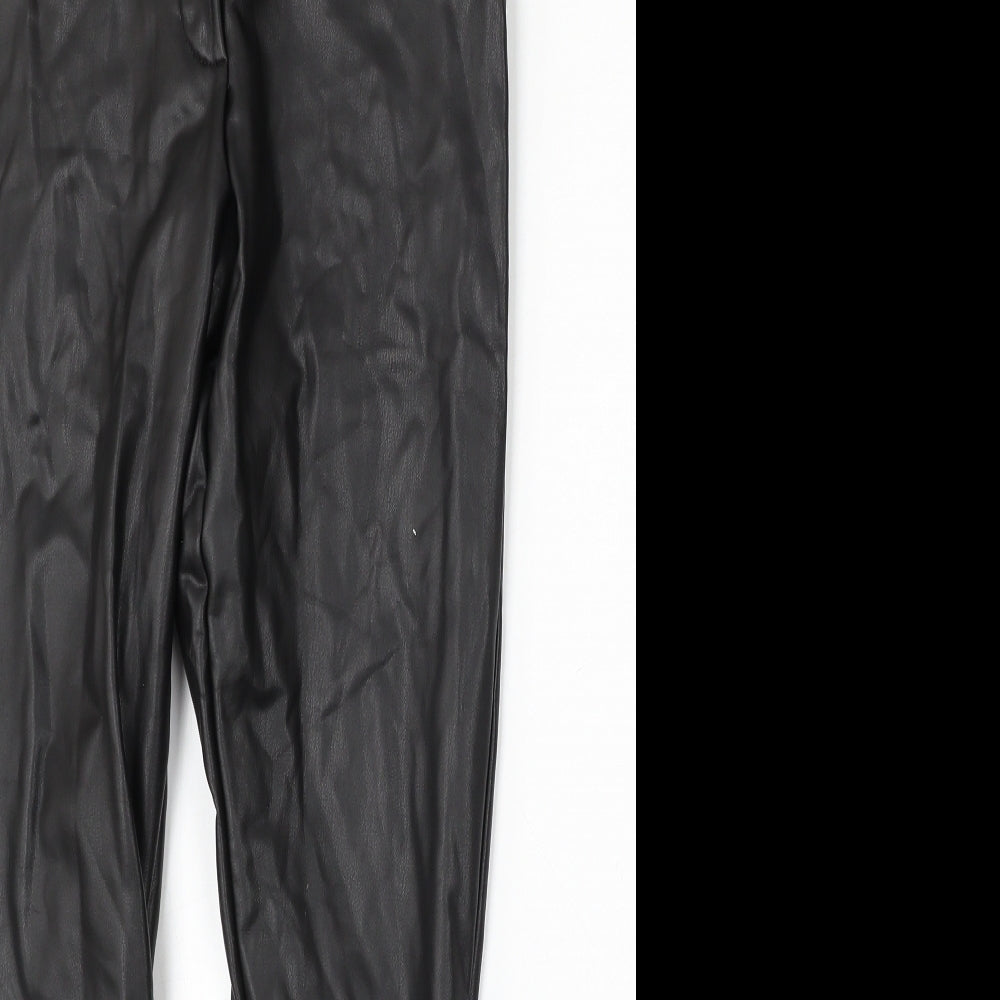 F&F Womens Black  Polyurethane Skinny Jeans Size 10 L28 in Regular