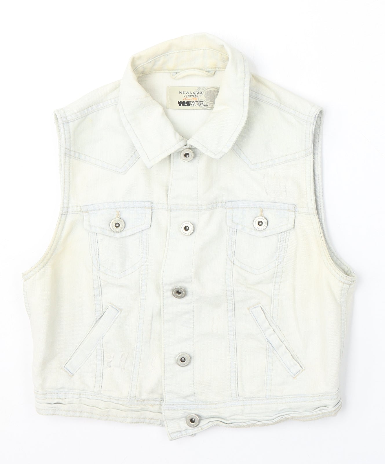 New Look Womens Blue   Gilet Jacket Size 12  Button