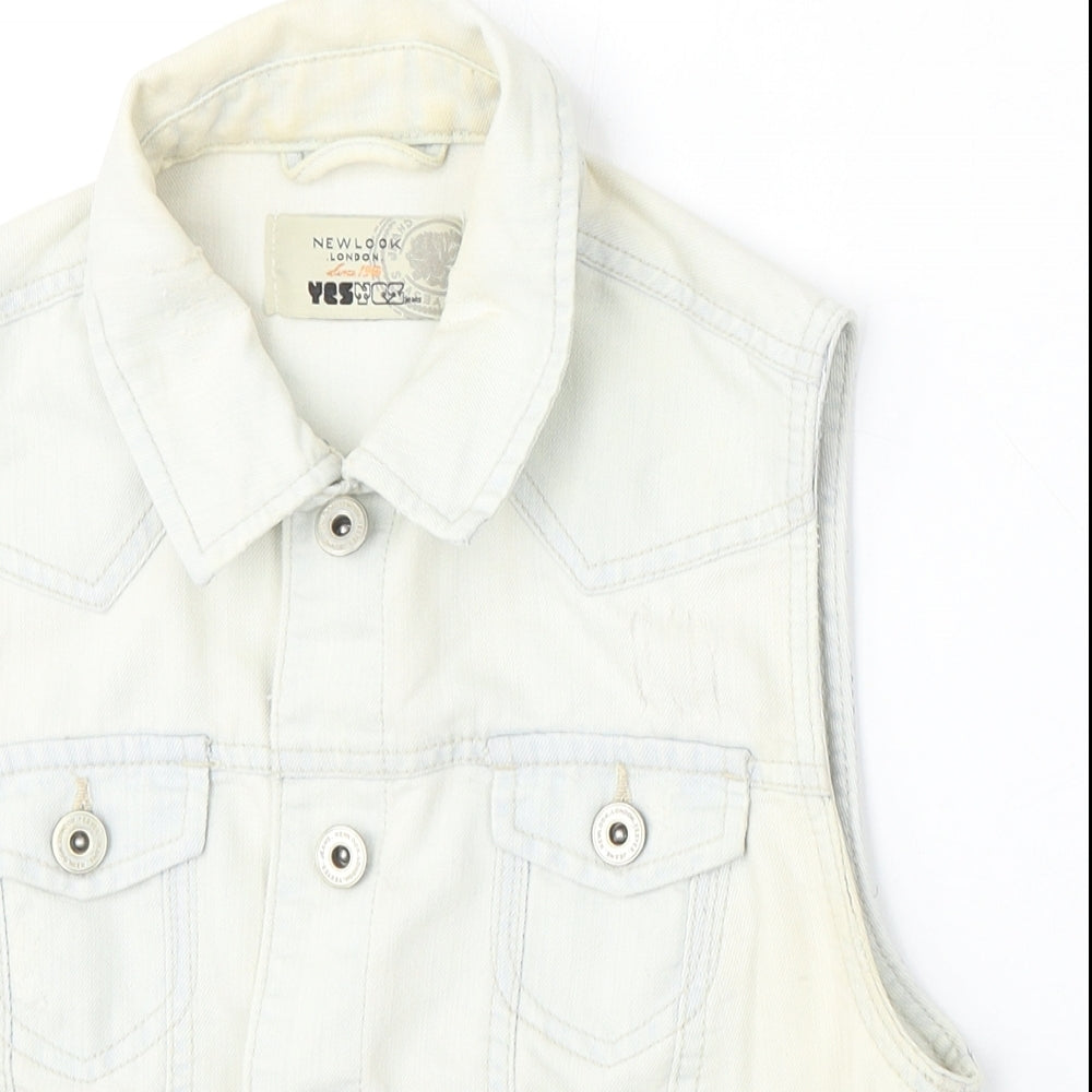 New Look Womens Blue   Gilet Jacket Size 12  Button