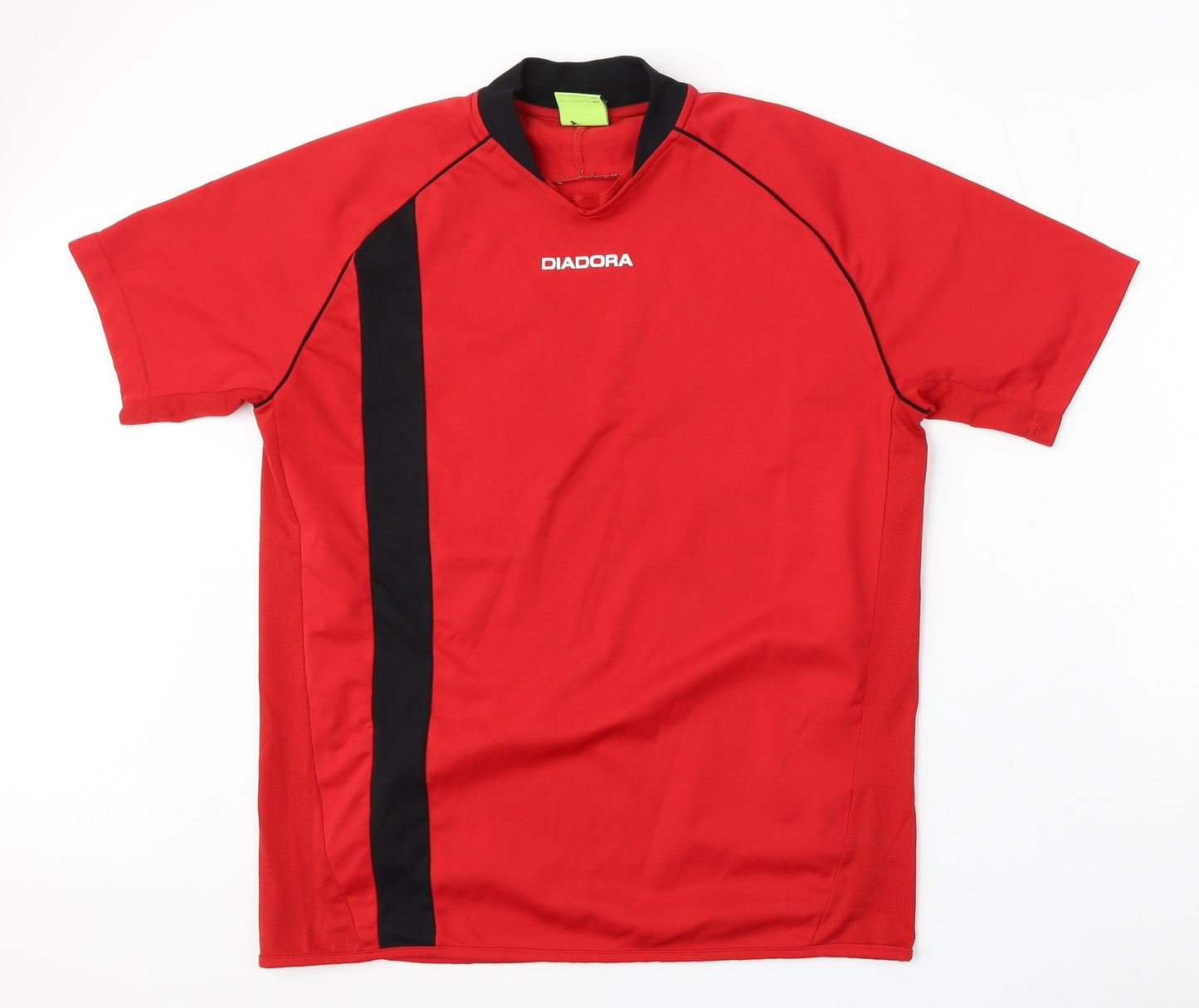 Diadora Mens Red  Polyester  T-Shirt Size XL V-Neck