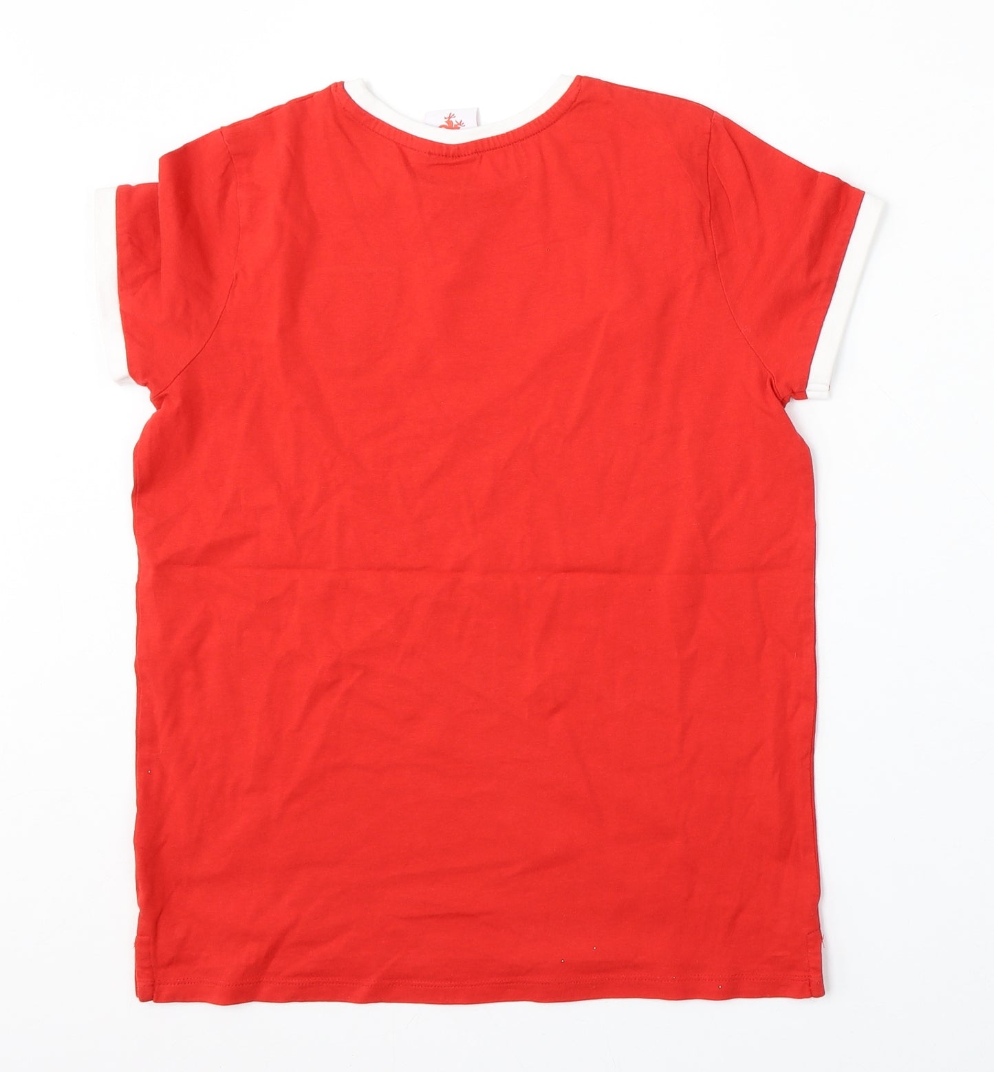 Primark Girls Red  Cotton Basic T-Shirt Size 11-12 Years Round Neck  - Wales FC