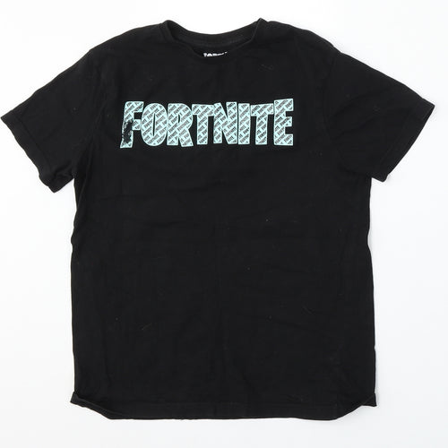 Fortnite Boys Black  Cotton Basic T-Shirt Size XL Round Neck
