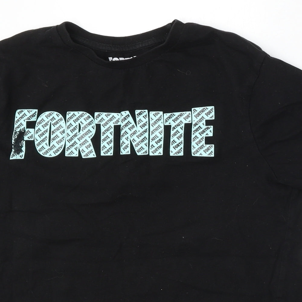 Fortnite Boys Black  Cotton Basic T-Shirt Size XL Round Neck