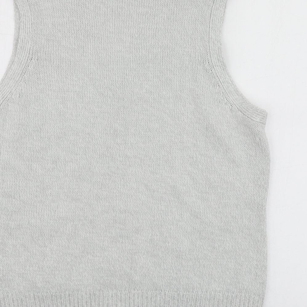 Honor Milburn  Womens Grey V-Neck  Acrylic Vest Jumper Size 18