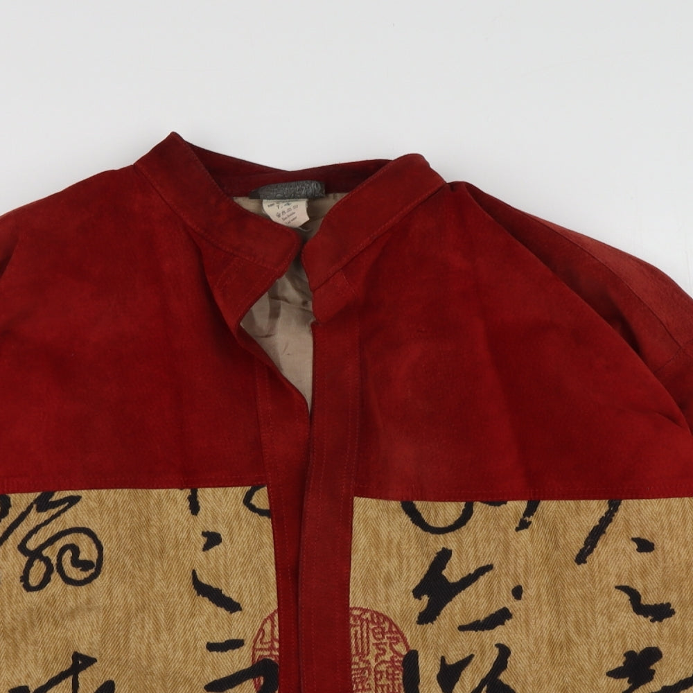 Da Cananna Womens Red Geometric  Jacket  One Size