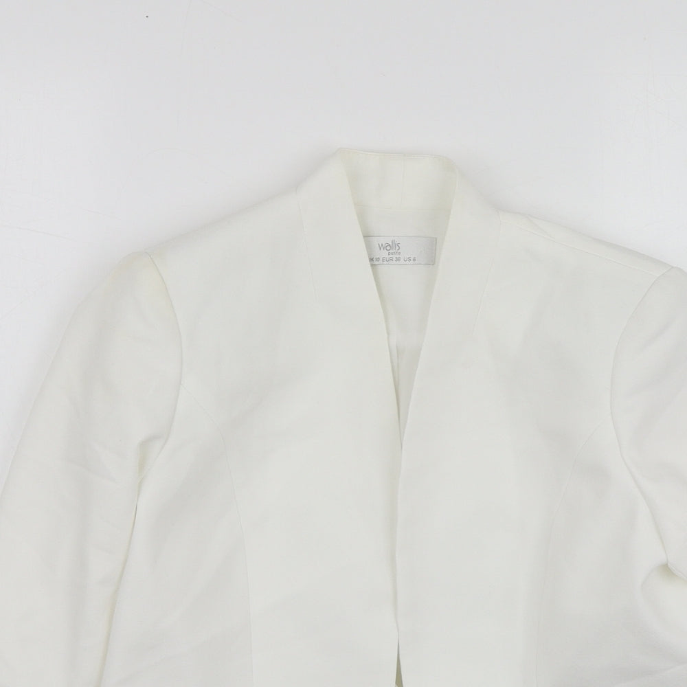Wallis Womens White  Polyester Jacket Suit Jacket Size 10