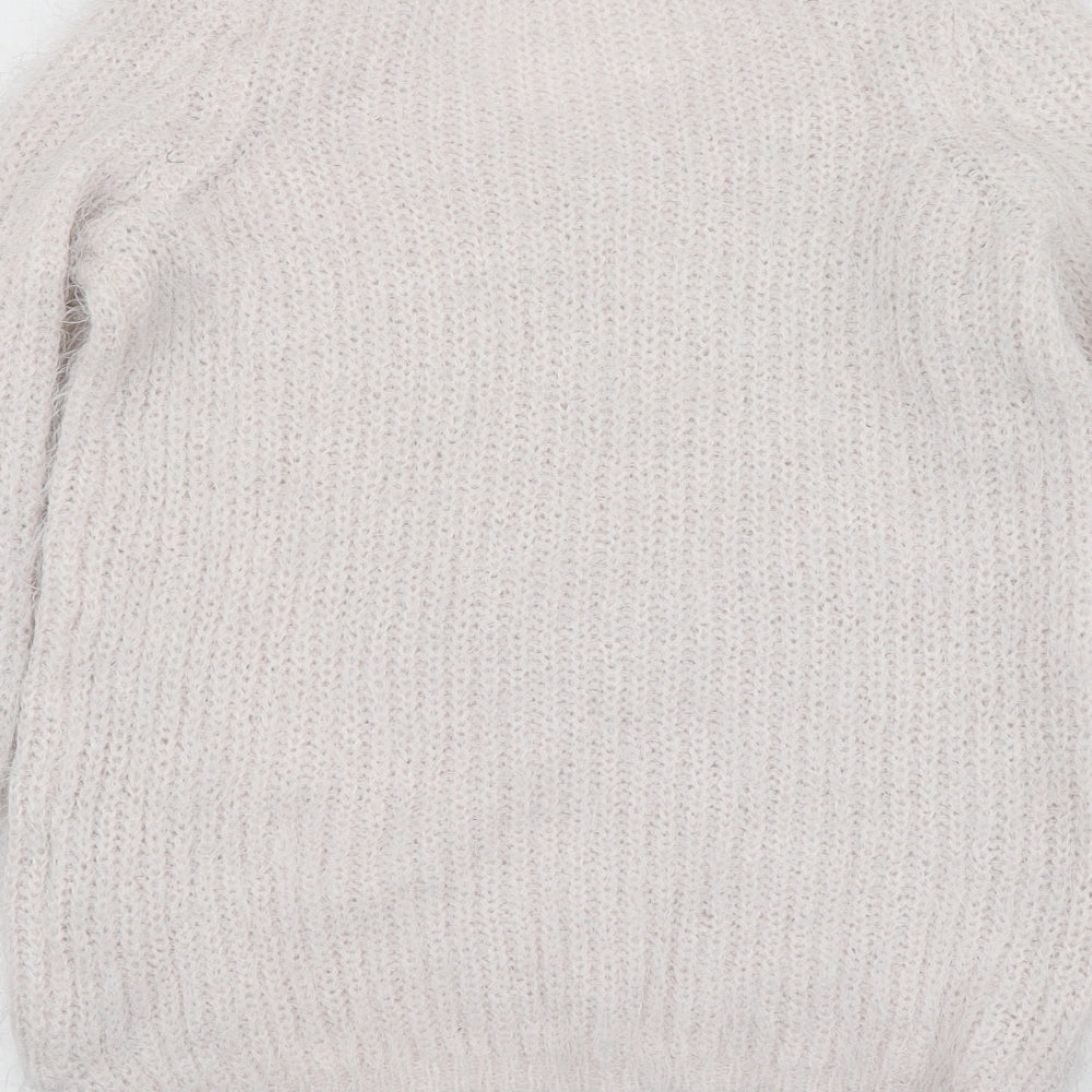 Amara Reya Womens Pink Round Neck  Acrylic Pullover Jumper Size 8