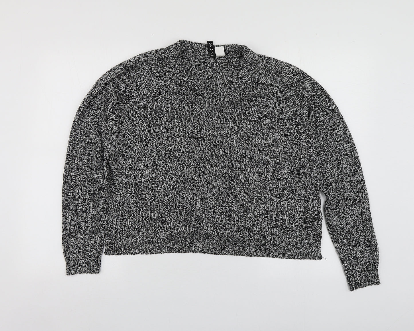 H&M Womens Grey Round Neck  Acrylic Pullover Jumper Size L