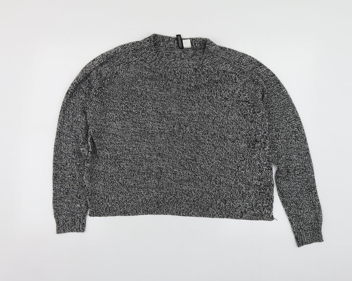 H&M Womens Grey Round Neck  Acrylic Pullover Jumper Size L