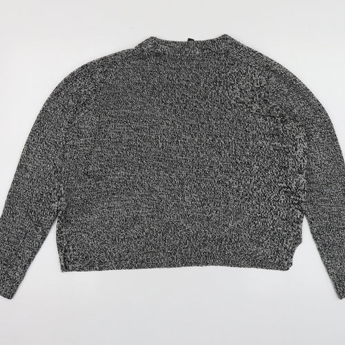 H&M Womens Grey Round Neck  Acrylic Pullover Jumper Size L