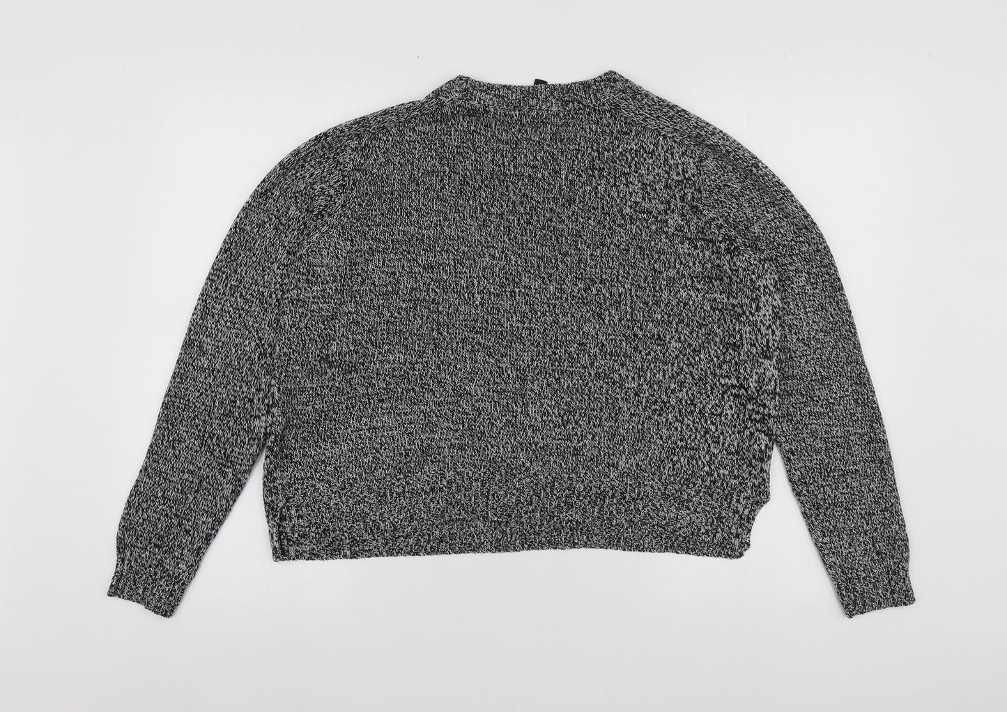 H&M Womens Grey Round Neck  Acrylic Pullover Jumper Size L