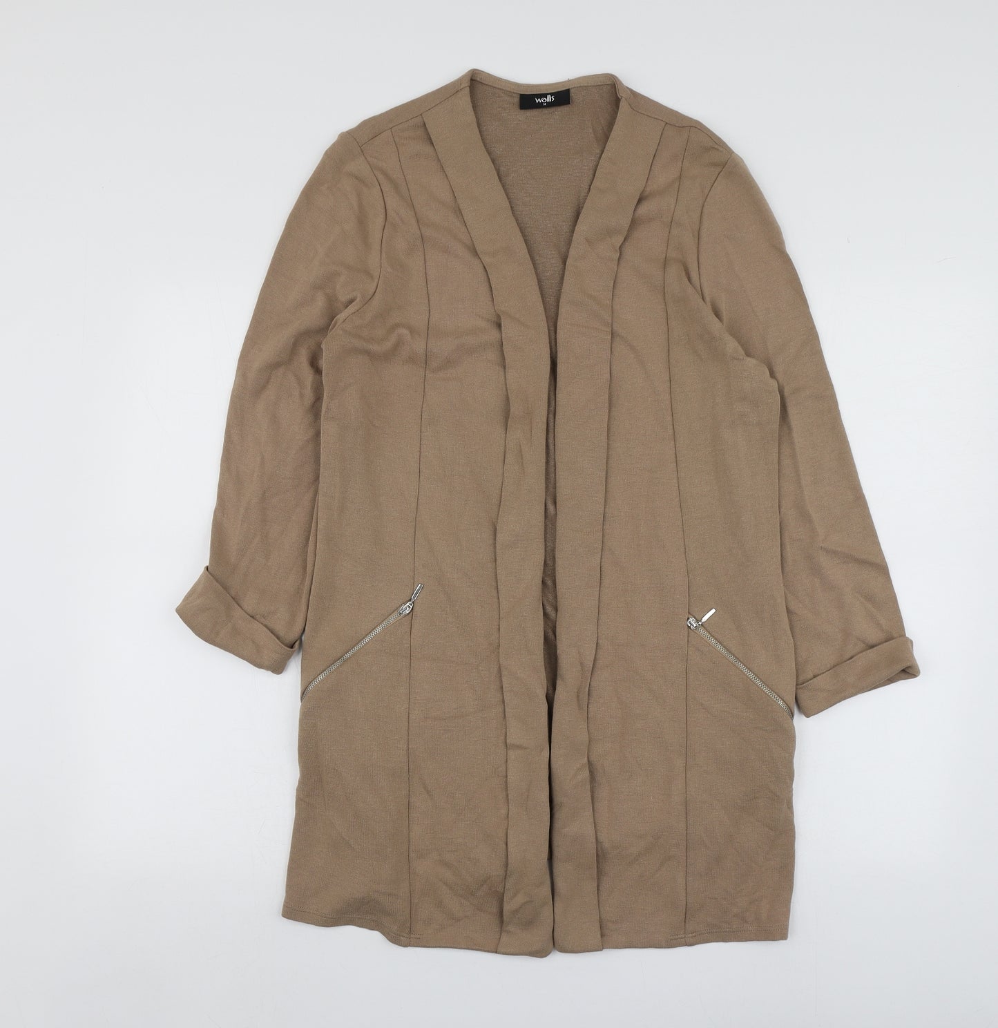 Wallis Womens Beige V-Neck  Viscose Cardigan Jumper Size M