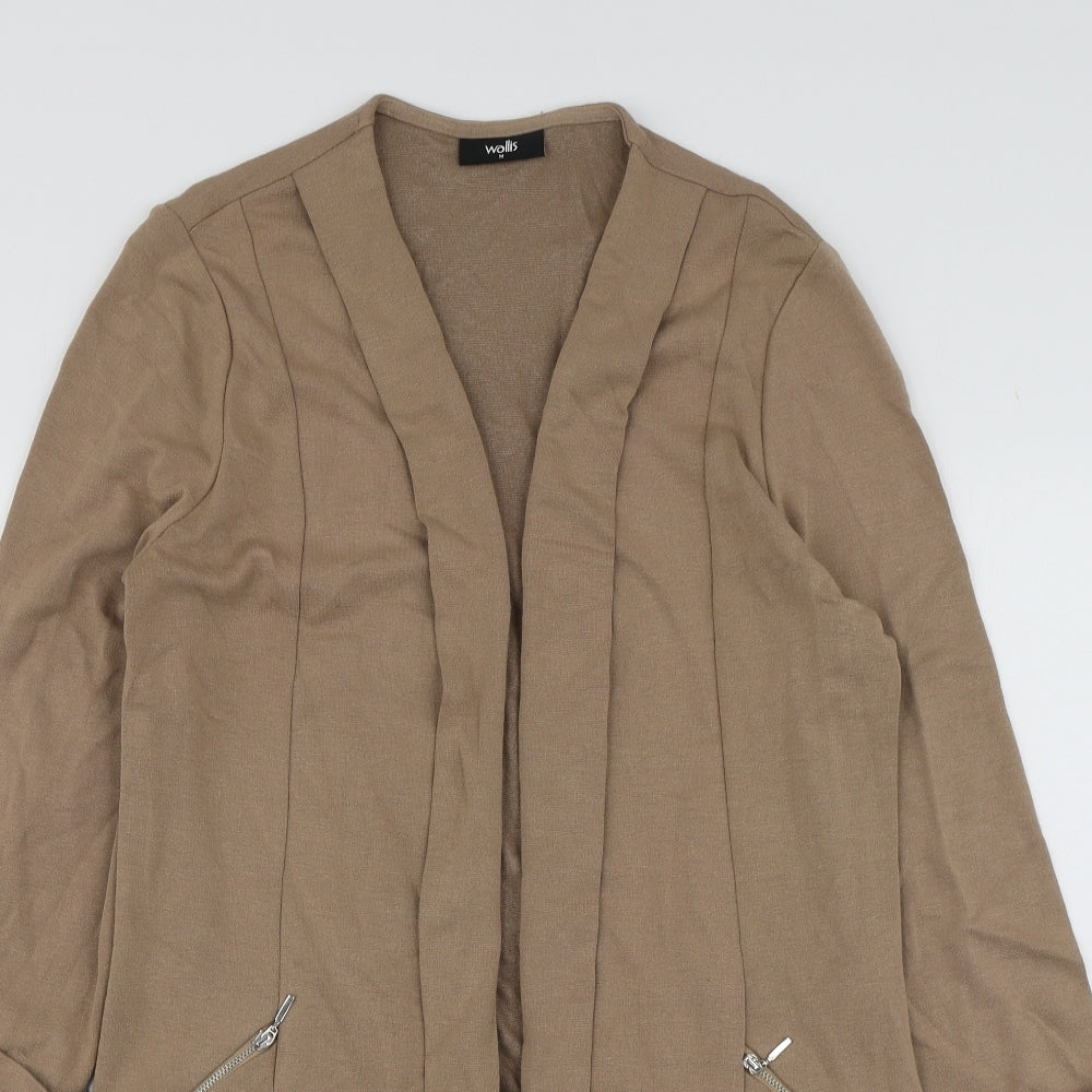 Wallis Womens Beige V-Neck  Viscose Cardigan Jumper Size M