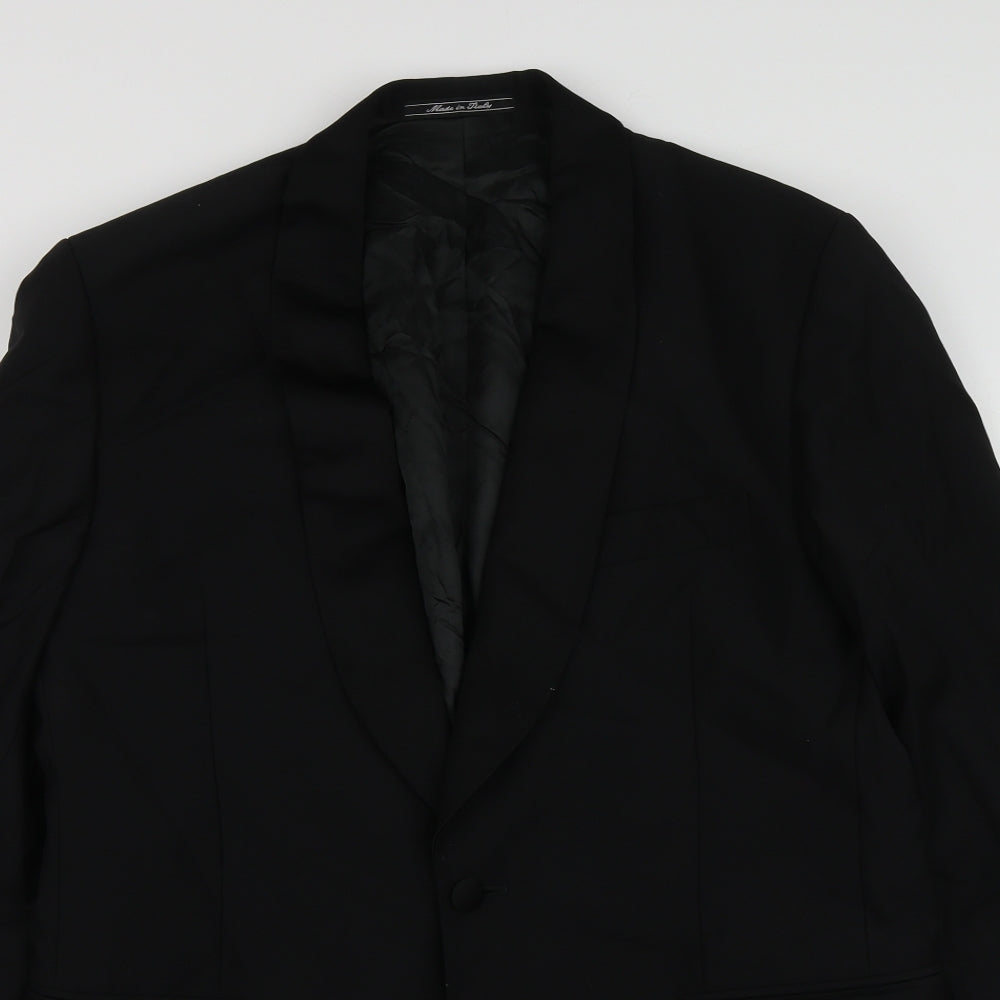 Jeager Mens Black  Wool Jacket Suit Jacket Size 50