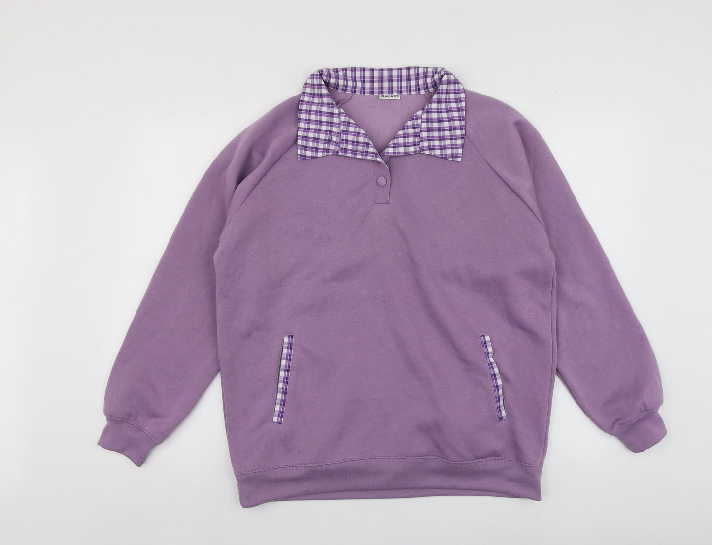 Damrat Womens Purple  Polyester Pullover Hoodie Size 14