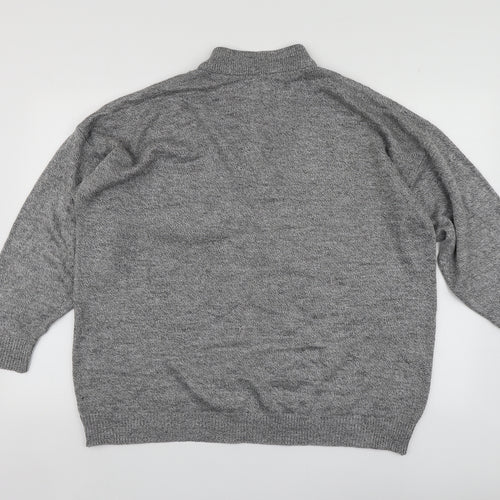 HARVEST MOON Womens Grey V-Neck  Acrylic Pullover Jumper Size 14