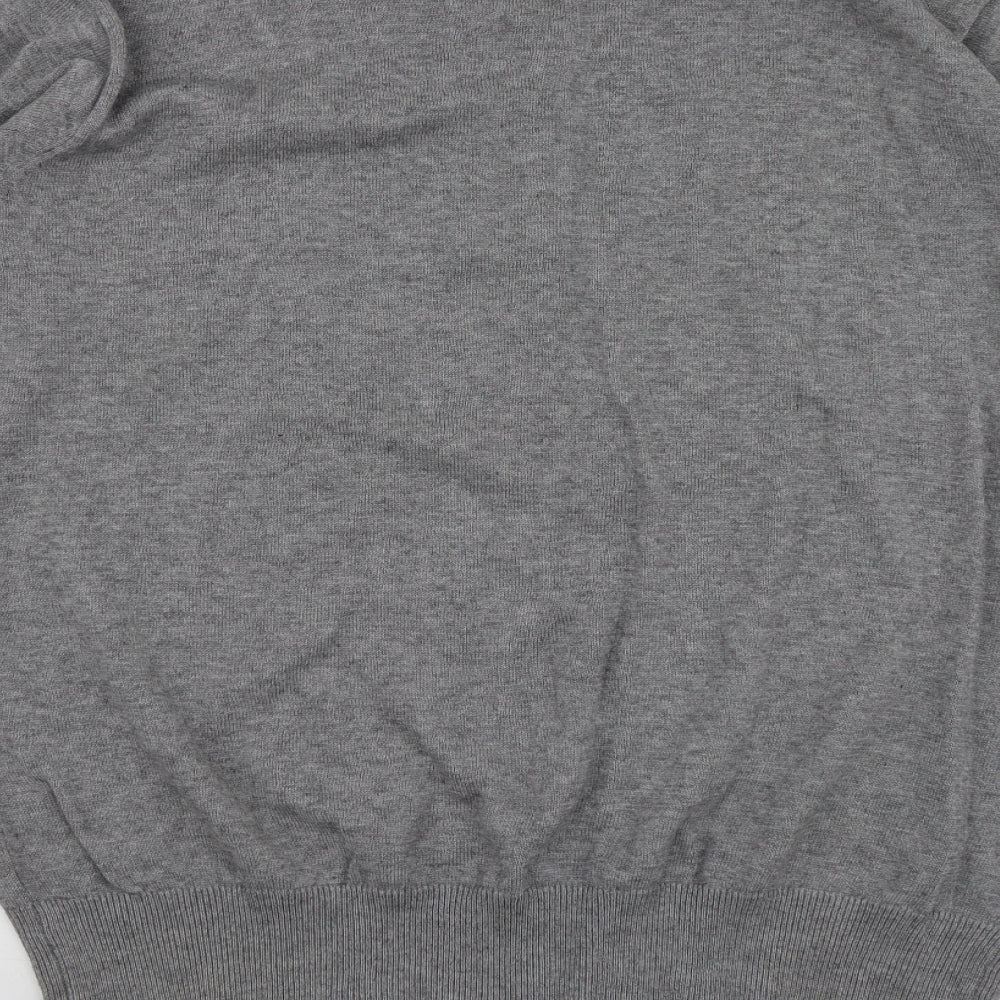 REDGREEN Mens Grey V-Neck  Acrylic Pullover Jumper Size XL
