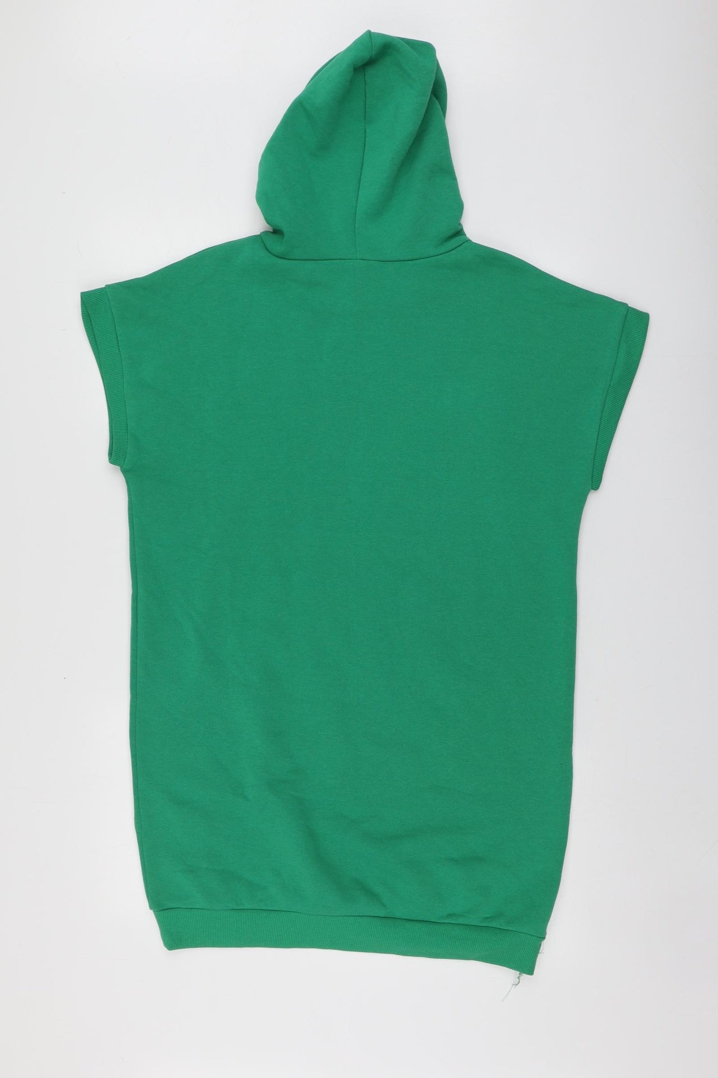 Select Womens Green Geometric Polyester T-Shirt Dress  Size M  Round Neck